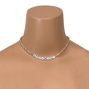 Kendra Scott Reece Optimist Gold Strand Necklace New $55 Pink Pastel 15" Length